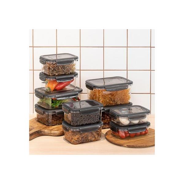 코멧 국내생산 BPA FREE 클리어 직사각 밀폐용기, 4개, 600ml 이미지 4